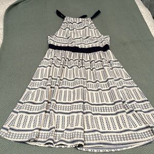 White and Navy Dress